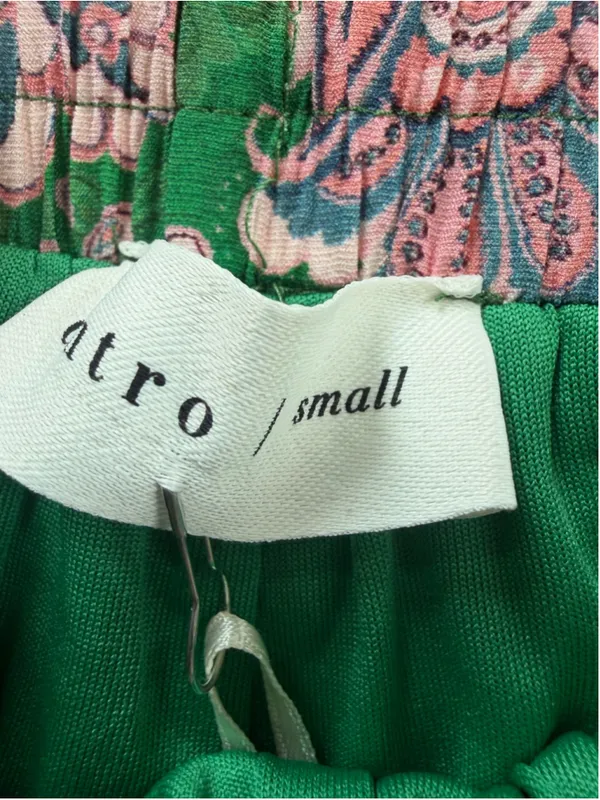 Entro Paisley Print Wide Leg Palazzo Track Pants in Green Size S - Image 5