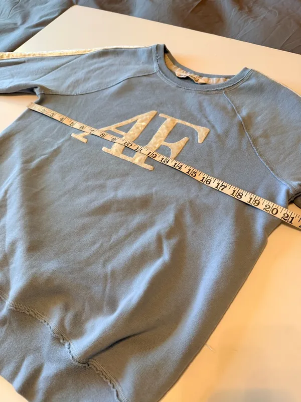 Abercrombie & Fitch signature velour initials Sweatshirt, periwinkle blue, sz L - Image 3