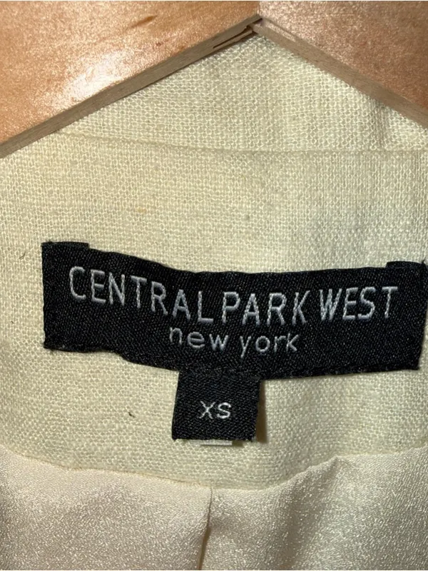 central park west Cream Linen Blend Blazer Size XS‎ - Image 3