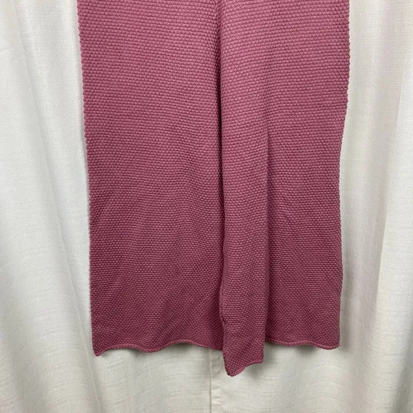 Free People Rose Pink Hailee Sweater Waffle Knit Wide Leg Cropped Pants Sz.L - Image 6
