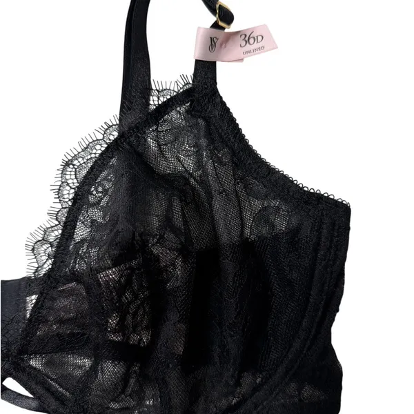 Victoria’s Secret Very Sexy Black Lace Demi Bra 36D NWT - Image 5