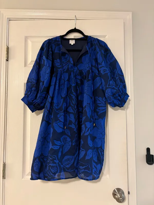 J. Marie Blue Floral Mini Dress - Image 3