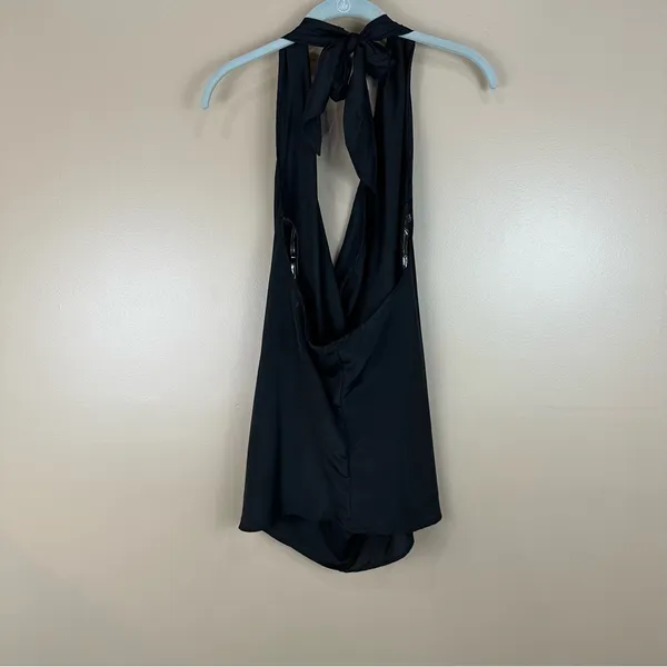 Dress Forum Los Angeles California Black Slinky Halter Blouse Small New - Image 3
