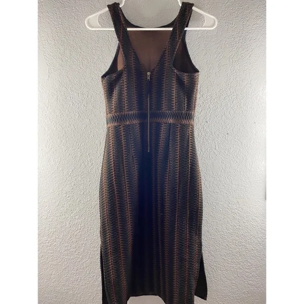 Anthropologie Maeve Meridian Midi Striped Quilted Brown Black Dress NWT - Image 12
