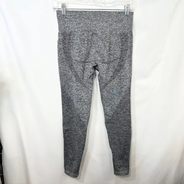 Seamless Workout‎ Set Gray Activewear Long Sleeve Crop Top Leggings TikTok 779 - Image 4