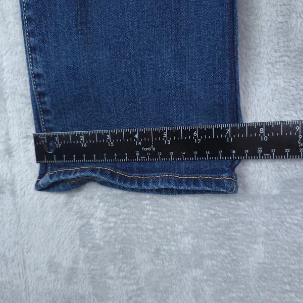 American Eagle Slim Boot Jeans Women 2 Long Blue Stretch Low Rise Y2K Distressed - Image 11