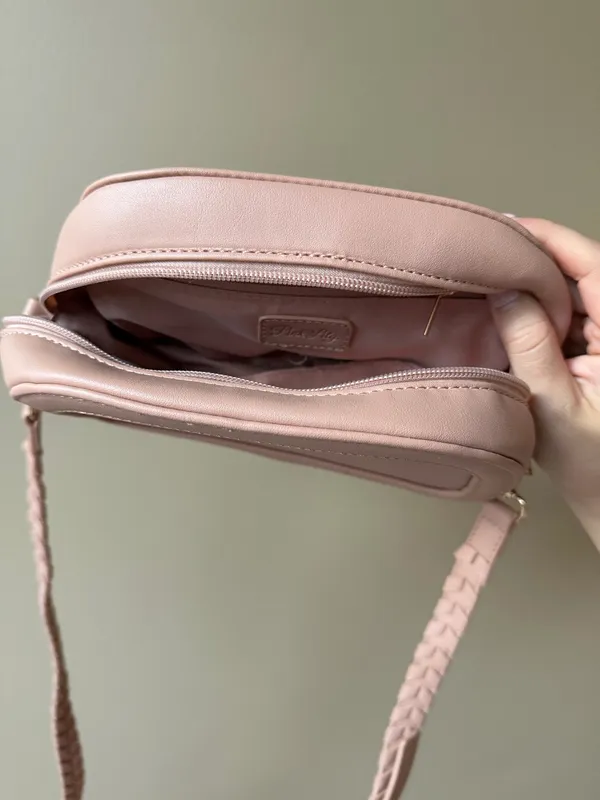 Pink Lily Pale Blush Braided Strap Crossbody  - Image 3