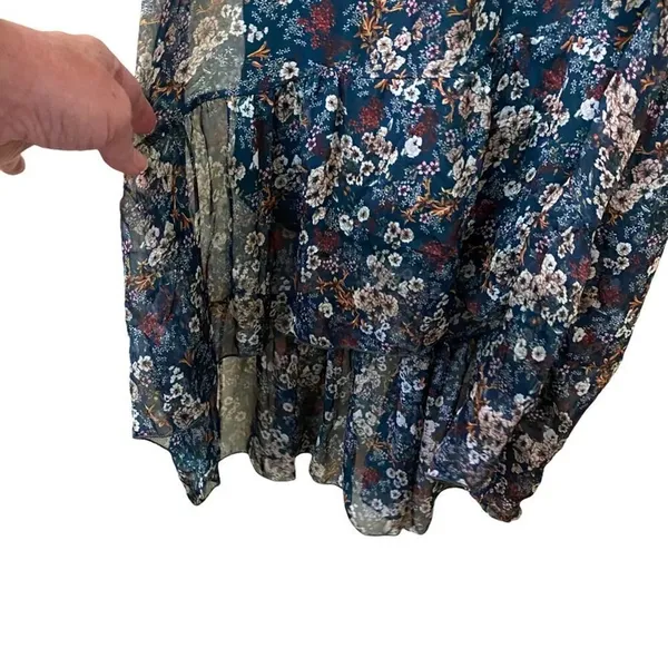 Elena Baldi Silk Floral Hi-Lo Dress Size Small - Image 6