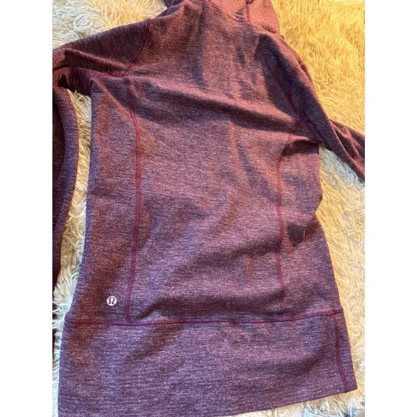 Lululemon Scuba‎ Full Zip Hoodie Heathered Purple Knit Thumbholes Jacket - Image 8