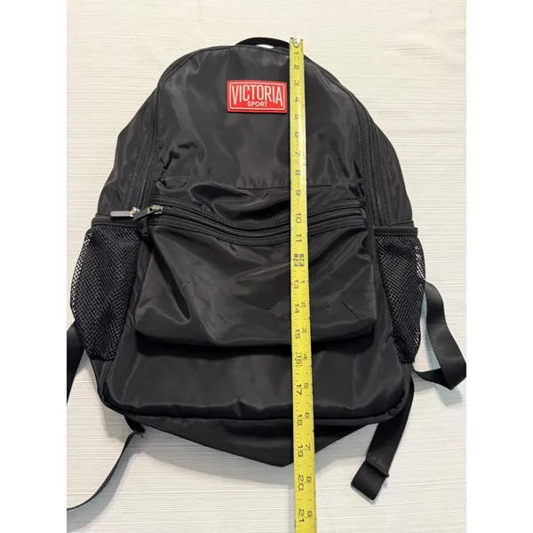 Victoria Sport Backpack Black Nylon Red Lining Mesh Pockets‎ Gym Travel Bag - Image 2