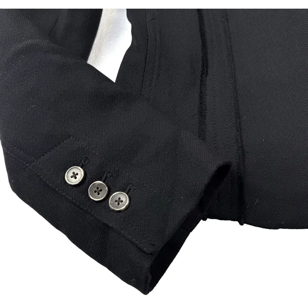Banana Republic Wool Jacket Women's‎ Size 4 Black Raw Edge Detail Military Moto - Image 9