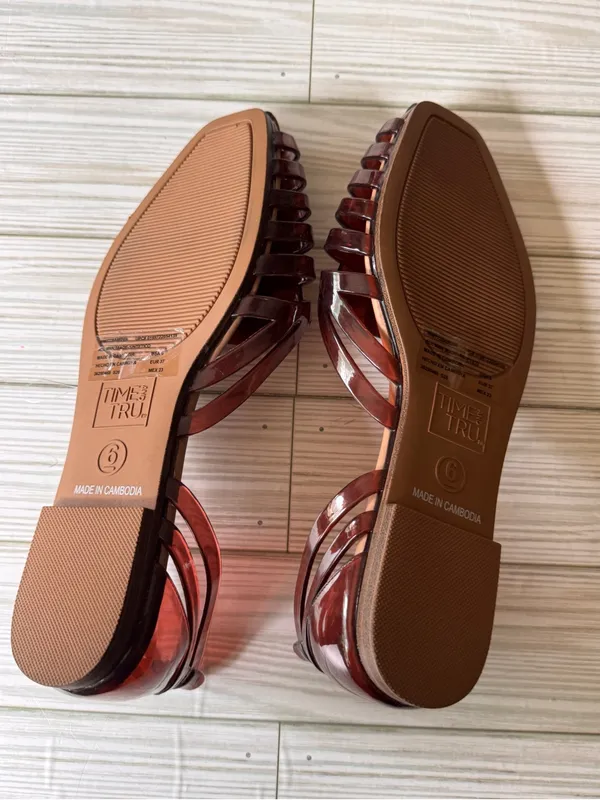 Time and Tru Women's Huarache Jelly Sandals Flats Sz 6 NWT - Image 7