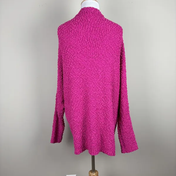 Umgee Oversized Cardigan Sweater Womens Large Pink Open Cozy Loungewear Bat Wing - Image 4
