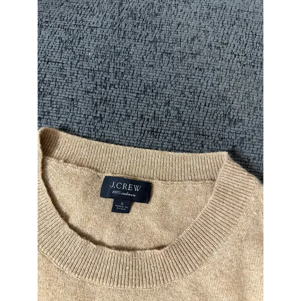 J.Crew Three-Quarter Sleeve Everyday Cashmere Sweater size S Camel - Image 3