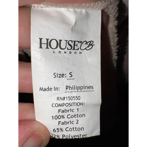 House of CB TOMMY Stone Oversized‎ Crewneck Sweatshirt Small Embroidered Logo - Image 4