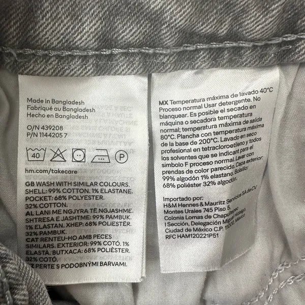 H&M Gray Frayed Hem Jean Shorts size 6 - Image 3