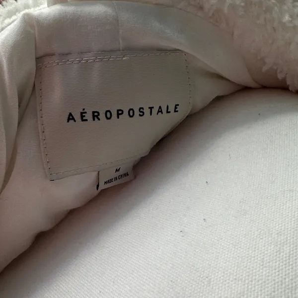 Aeropostale Off-White Teddy Jacket with Hood - Image 2
