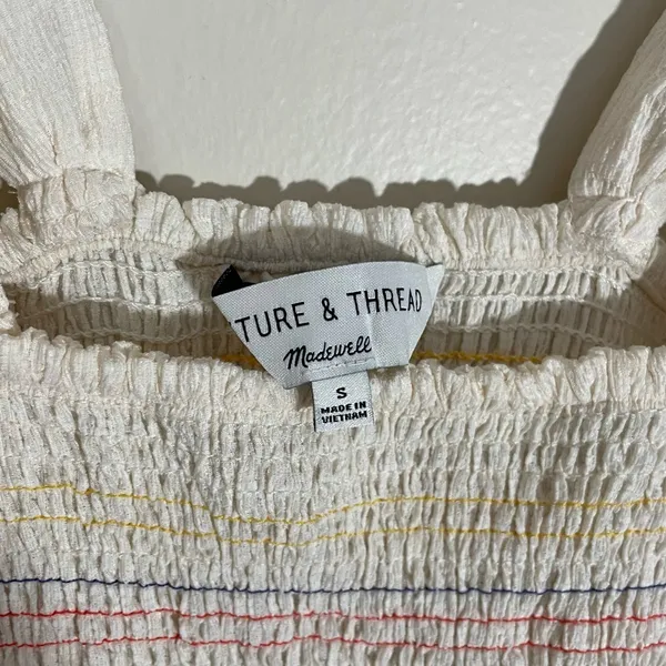 Madewell Rainbow Smocked Peplum Tank - Image 6