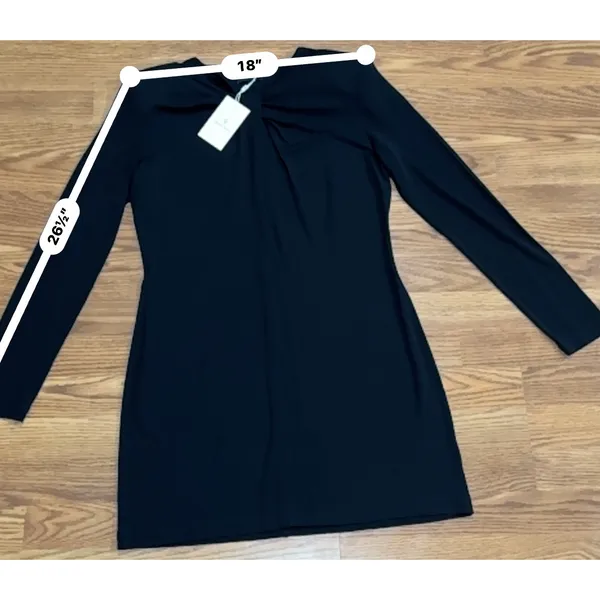 Anine Bing Amaya Black Keyhole Mini Dress Long Sleeve Women’s L - Image 6