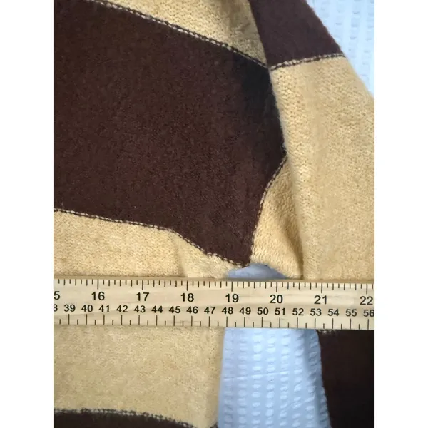Cicy Bell Striped Full Zip Sweater Women S Yellow Brown Colorblock Knit - Image 8