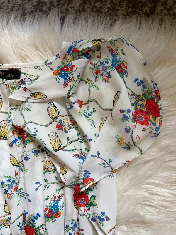 Pleated floral print mini dress - Image 6