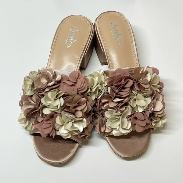 Charles by Charles David Victorious Sandals Women's Size 7M Ivory Floral Chiffon - Image 6