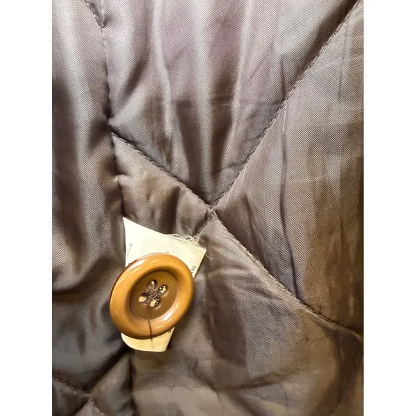 Bibise Clothing Brown Plaid Wool Blend Double Breasted Trench Coat Size 40 - Image 9