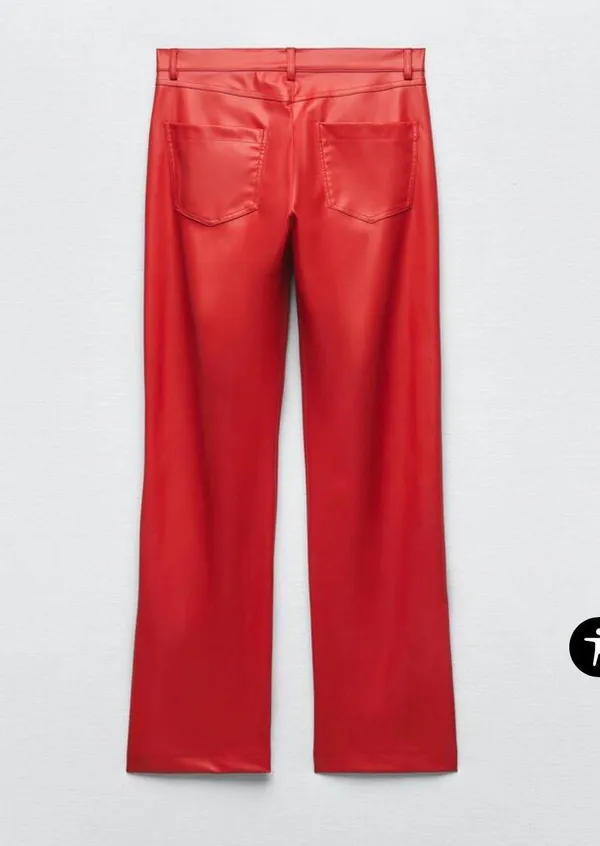 ZARA Red Leather Pants - Image 2
