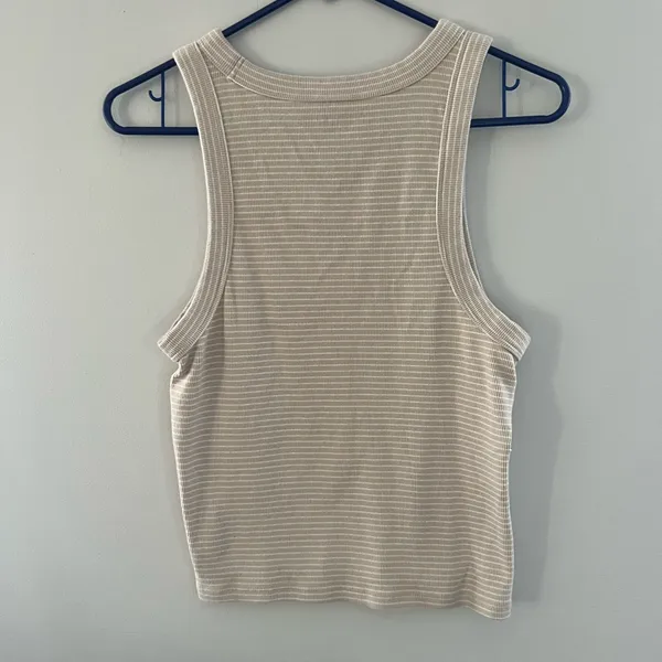 Old Navy Beige Striped tank top - Image 2