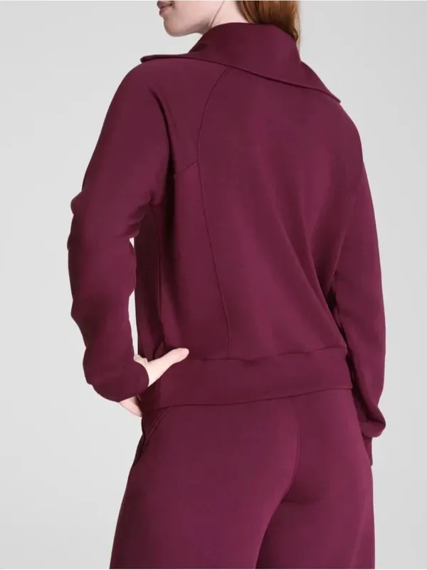 SPANX AirEssentials Half Zip sweatshirt plum small - Image 2