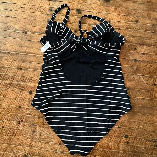 Champion Old Navy black & white striped modest one piece swimsuit - Image 2