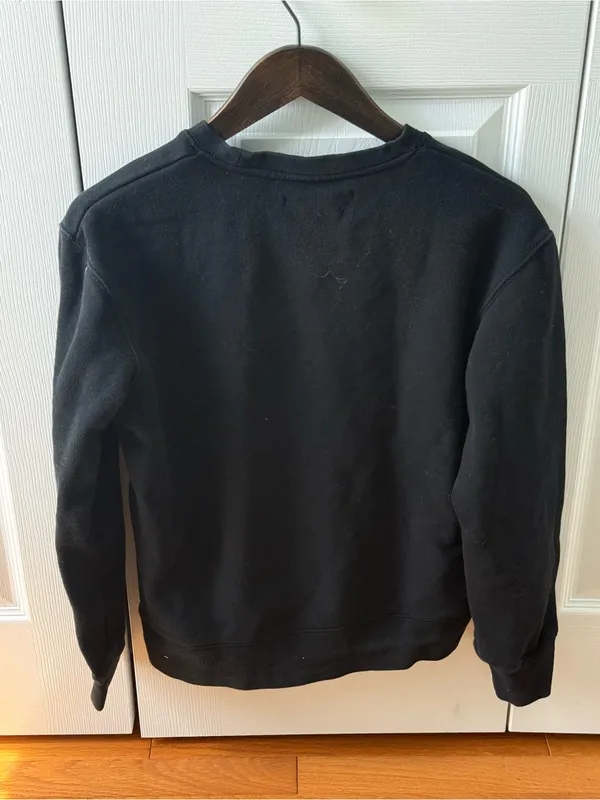 Quince Organic Cotton Heavyweight Crewneck Sweatshirt in Black - Image 3