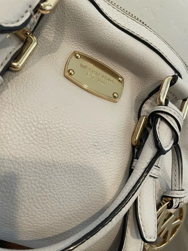 Michael Kors Cream Leather Handbag White - Image 2