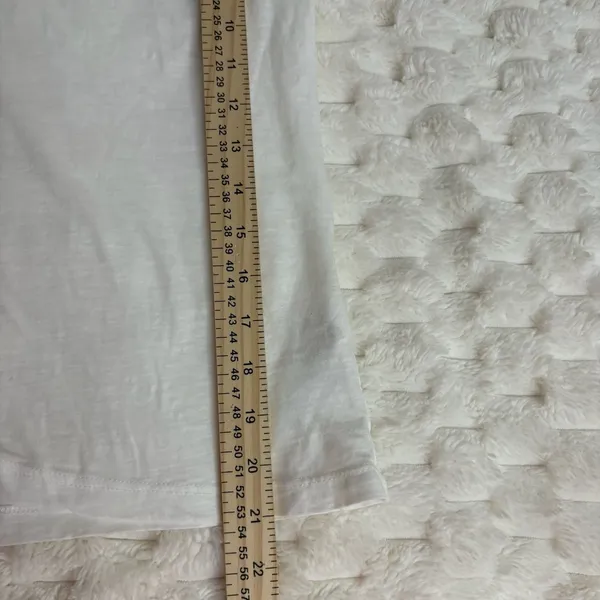 By Anthropologie Puff Sleeve Scoop Neck Top Size M White Cotton - Image 6