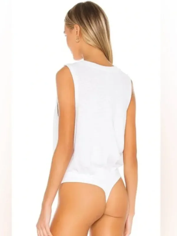 Intimately Free People Women's Size Medium Peek Aye Bodysuit White Half Button - Image 3
