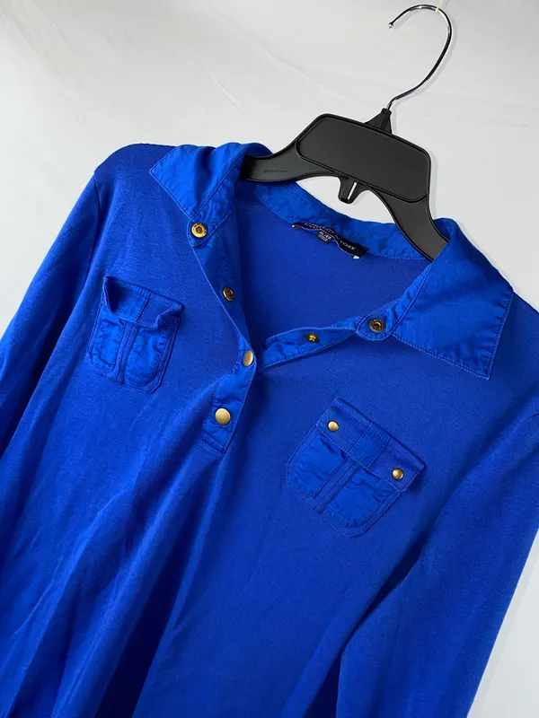 Long Sleeve Blouse Blue Size XL - Image 2