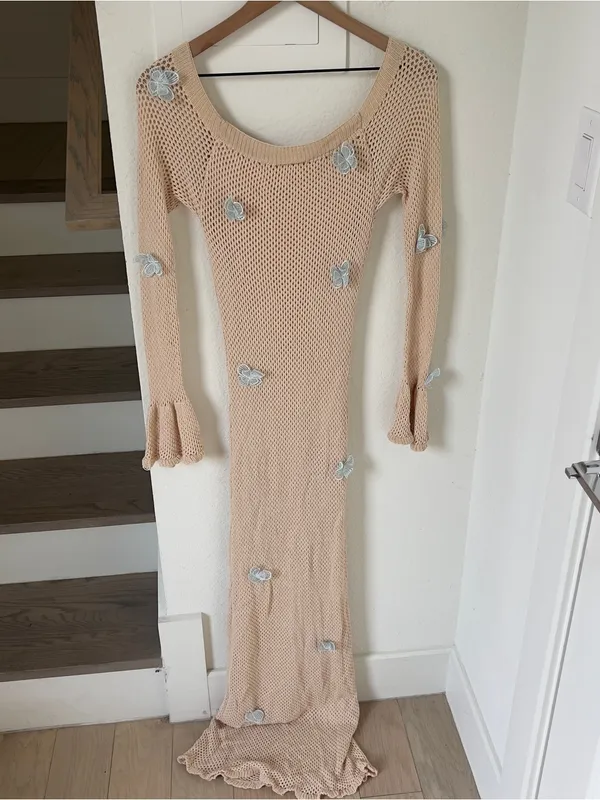 FBSH Paradise Knit Maxi Dress in Cream - Image 5
