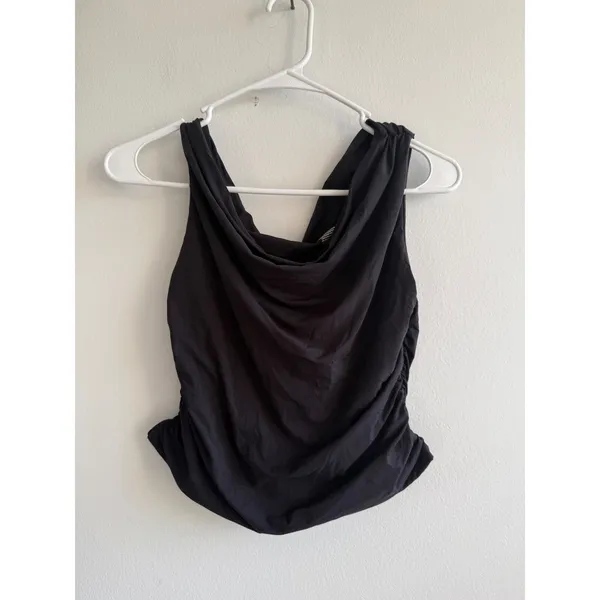 SUUKSESS Womens‎ Black Cowl Neck Ruched Sleeveless Tank Top Size L 3452 - Image 2