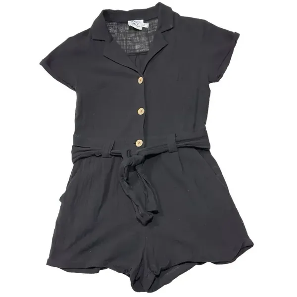 Princess Polly Short Sleeve Black Ashens Romper Size 2 - Image 3