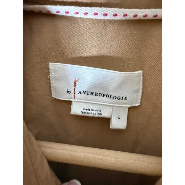 anthropologie‎ button down Side Button tunic Top large Tan/copper - Image 6