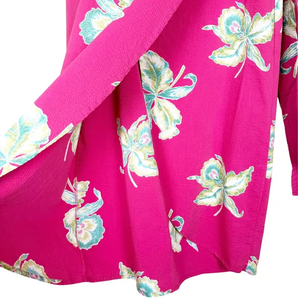 Faherty Wrap Midi Skirt Size Small Pink NWT Tropical Seersucker Resortwear - Image 3