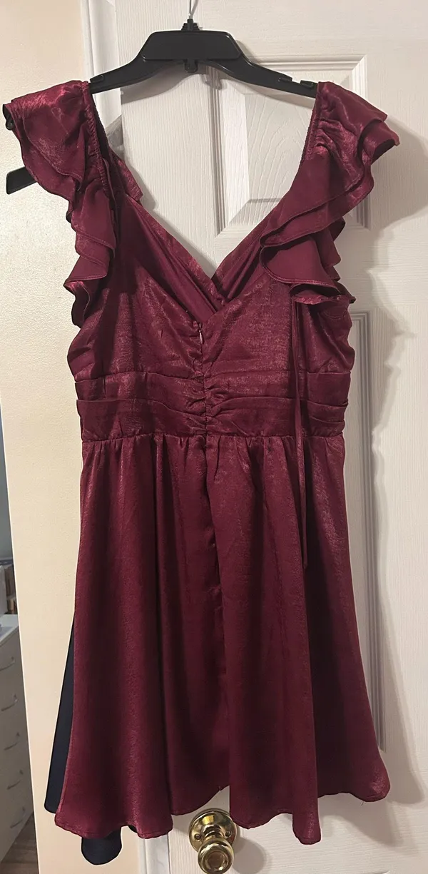 Altar'd State Burgundy Mini Dress - Image 2