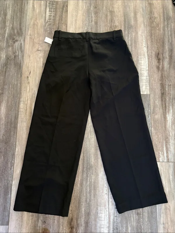 GAP Black Wide-Leg Low-Rise Easy Trousers Pleated Pants Size 2 NEW - Image 6