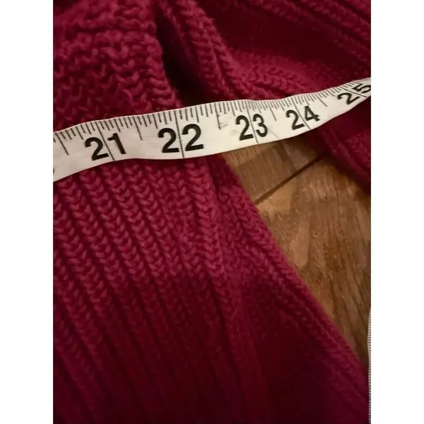 Talbots burgundy cotton mock neck ribbed sweater size XL petite - Image 8