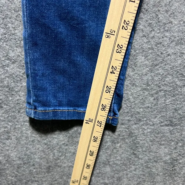 Wax Jean Distressed Denim Overalls Medium‎ Wash Skinny Leg Blue M - Image 4
