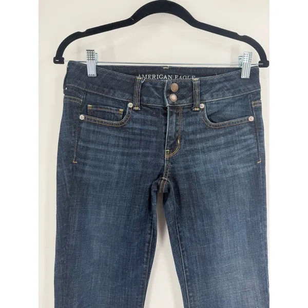 American‎ Eagle Artist Crop Jeans Womens 4 Dark Wash Stretch Denim Indie Sleaze - Image 4