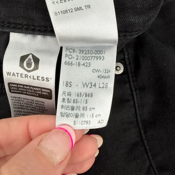 Levi's Classic Straight Jeans Women 18 Black Excellent Stretch Denim Mid Rise - Image 10