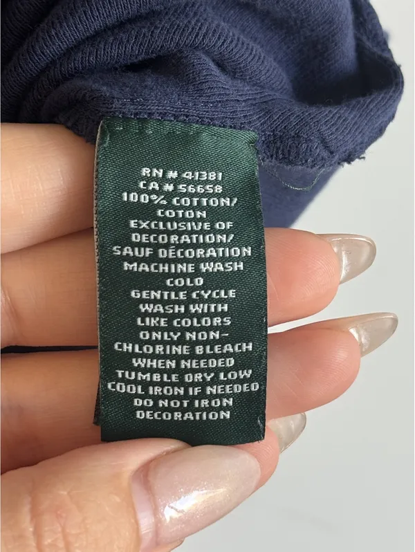 Lauren Ralph Lauren Navy Nautical Rope Detail Cotton T Shirt Top Women’s M - Image 5