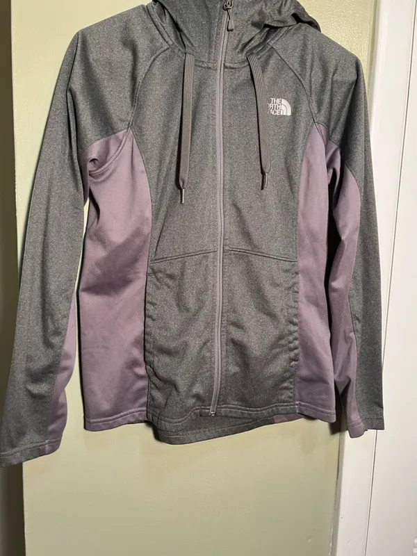 The North Face Women's Size Medium Full Zip Jacket Hoodie Dark Gray Funnel Neck - Image 3