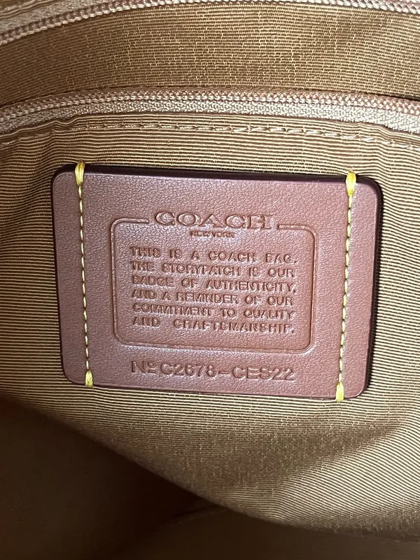 Coach City Tote Bag With Gingham Print - Image 9